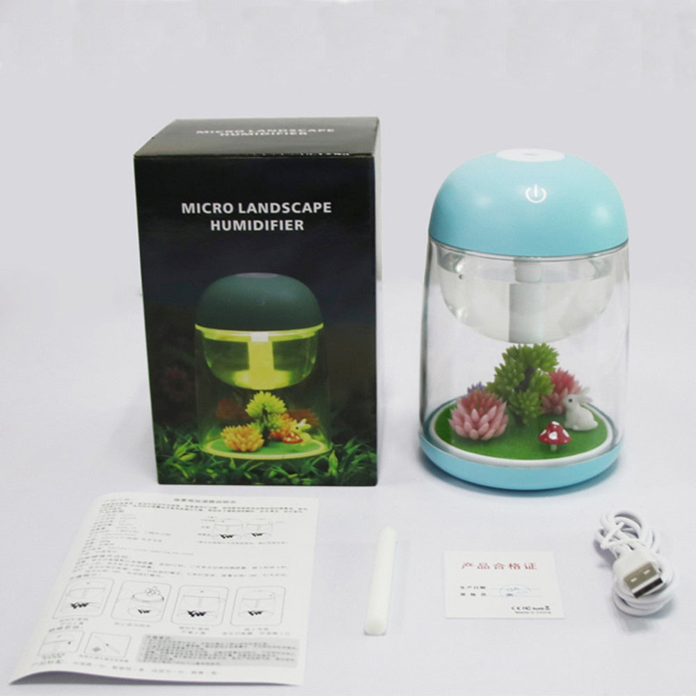 Mini Portable Mist Humidifier Transparent Micro-landscape Air Humidifier